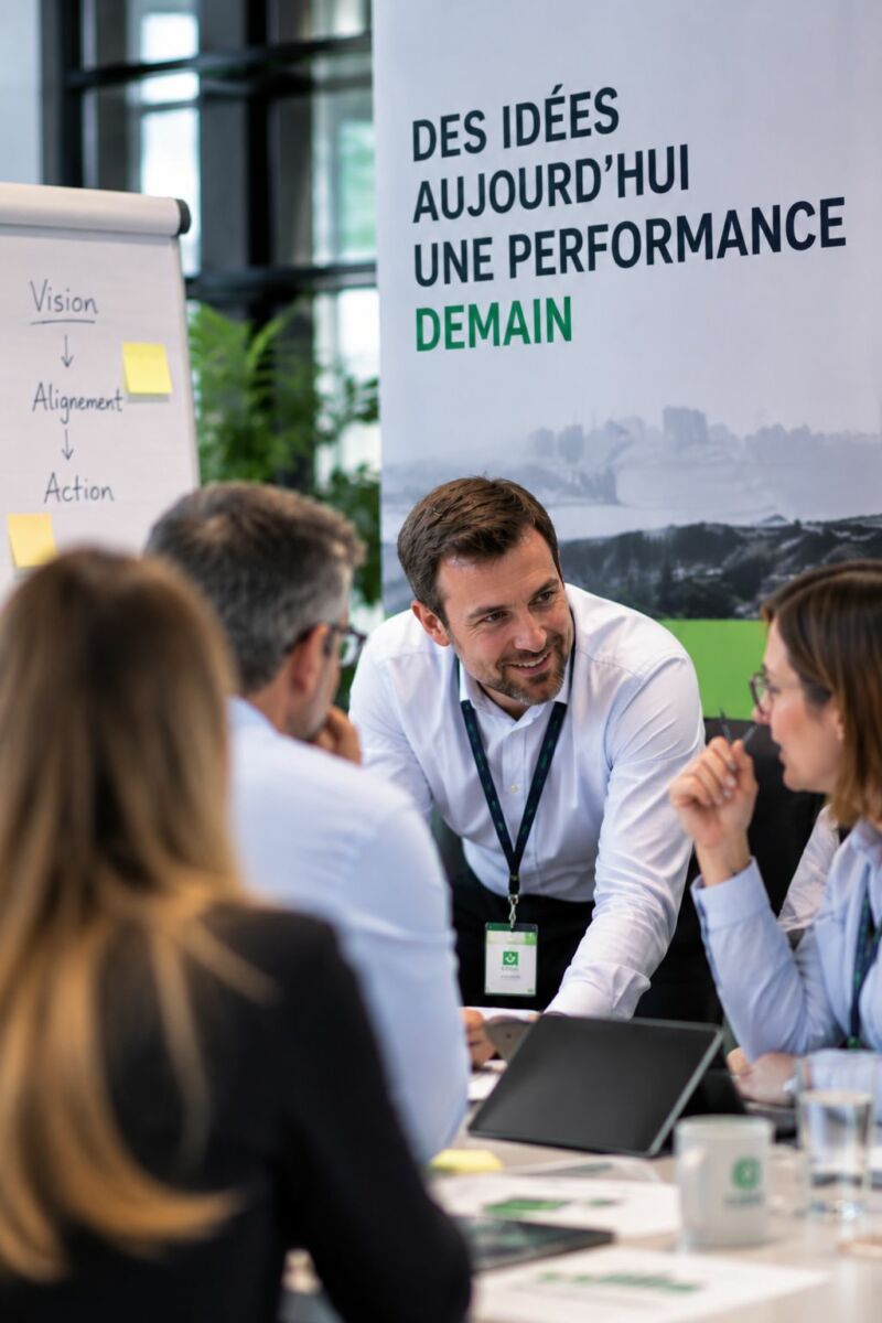 Comité de Direction en formation Lean Stratégique avec Cubik